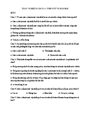 Bài tập trắc nghiệm Giáo dục công dân lớp 11 theo từng bài học